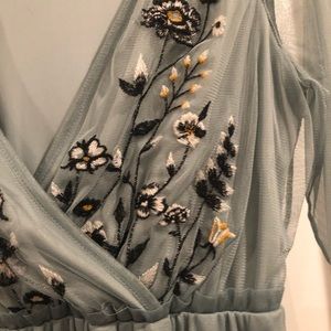 Embroidered mesh dress